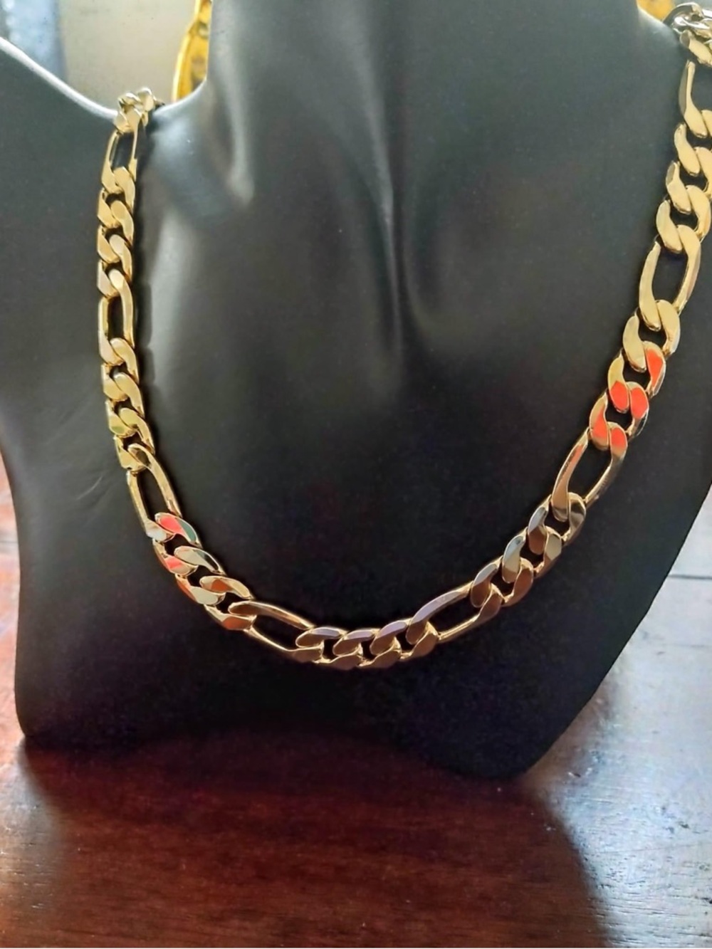 14k Gold plated Figaro Chain Necklace for Men
